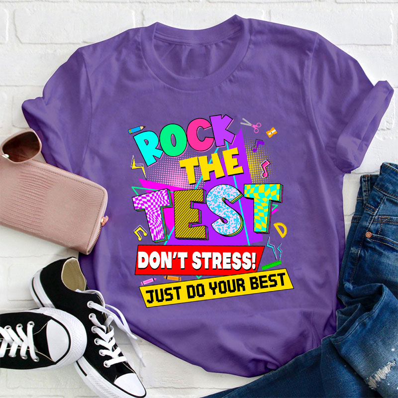 Retro Rock The Test Teacher T-Shirt