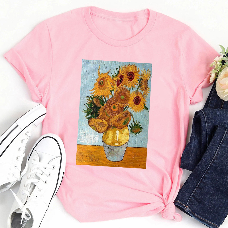Vintage Art Sunflower Teacher T-Shirt