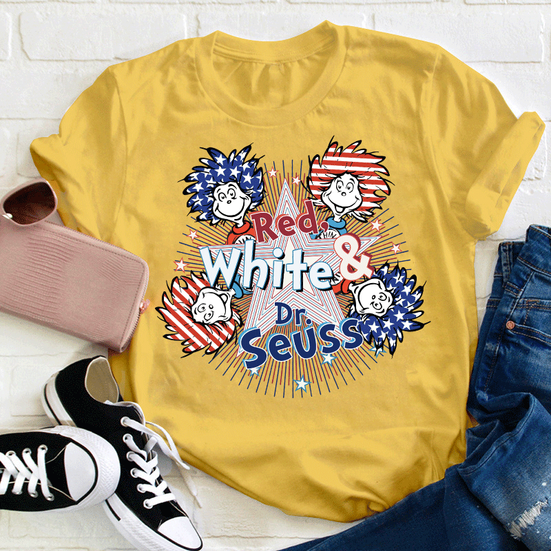 Red White And Things Teacher T-Shirt