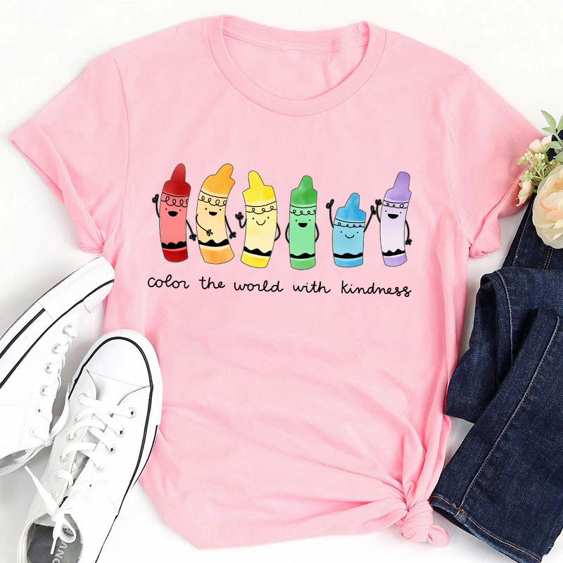 Color The World With Kindness Teacher T-Shirt