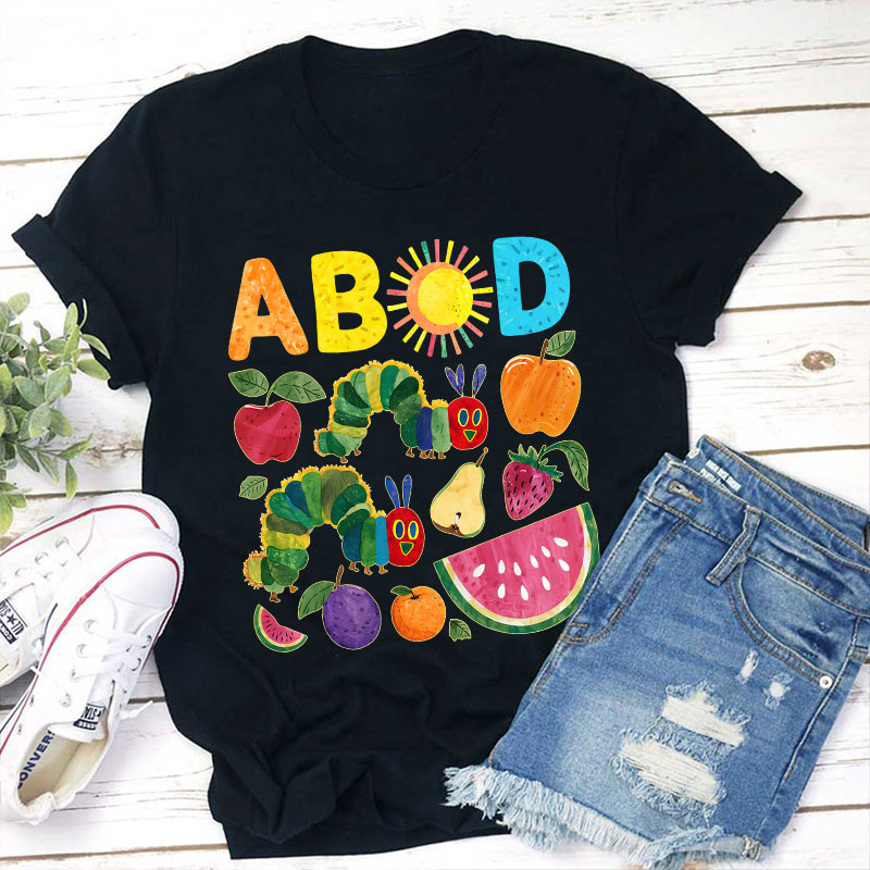ABCD Caterpillar Teacher T-Shirt