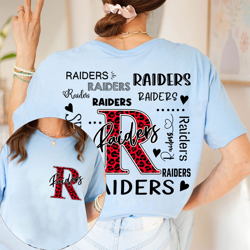 Personalized Leopard School Mascot Teacher Two Sided T-Shirt