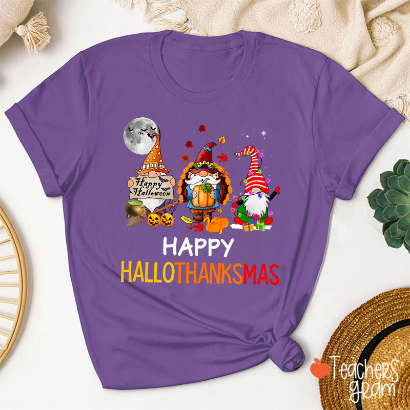Happy Hallothanksmas Teacher T-Shirt