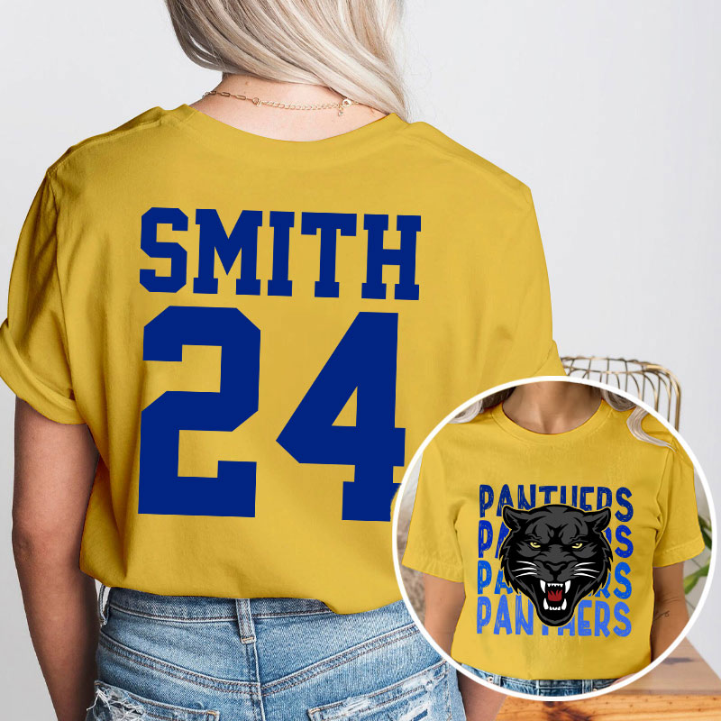 Personalized Sports Team Logo Teacher Two Sided T-Shirt