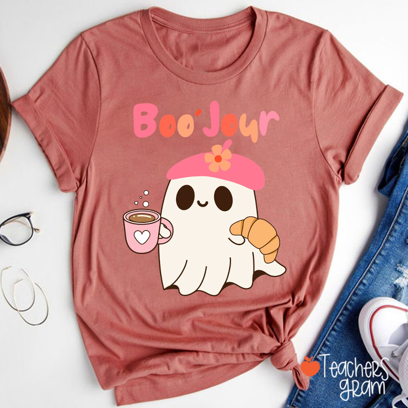 Boo Jour Cute Ghost French Teacher T-Shirt
