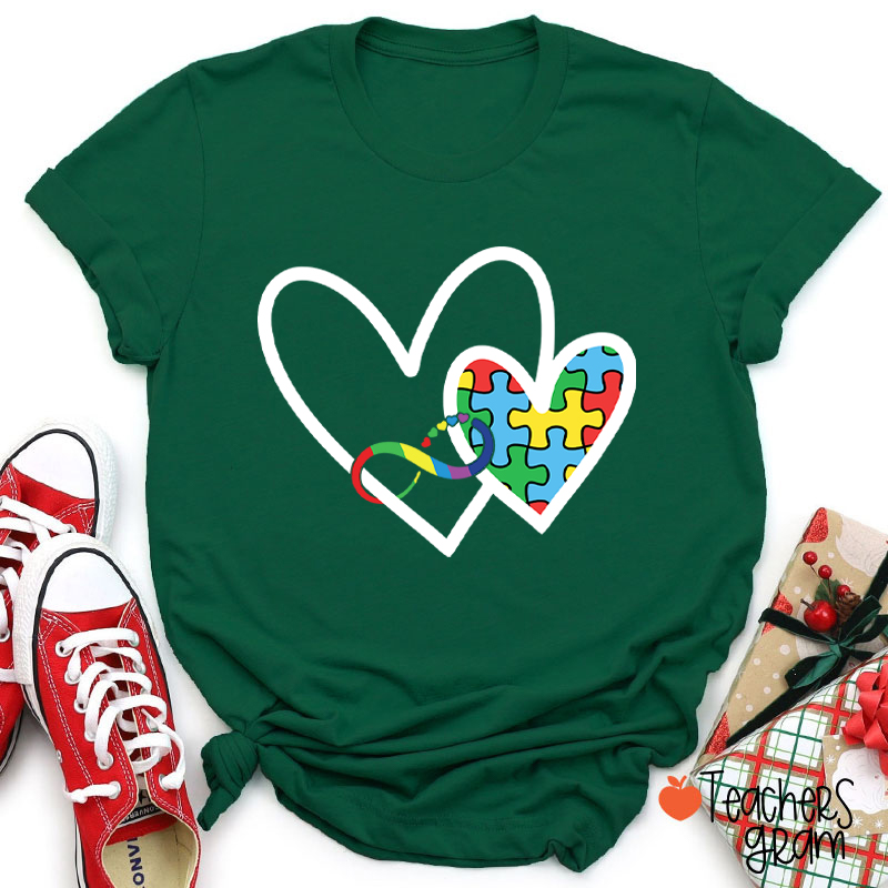 Autism Heart Teacher T-Shirt