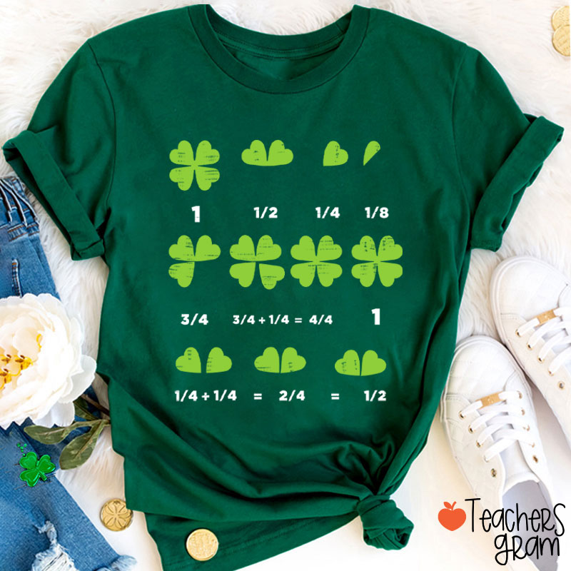 St Patricks Day Math Shamrock Teacher T-Shirt