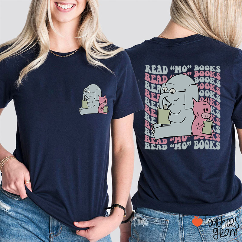 Read Mo Books Elephant Teacher Two Sided T-Shirt