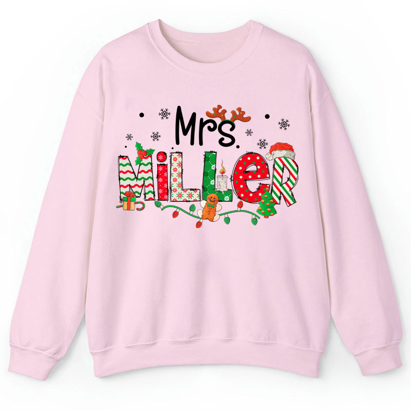 Personalized Teacher Name Christmas Teacher Sweatshirt