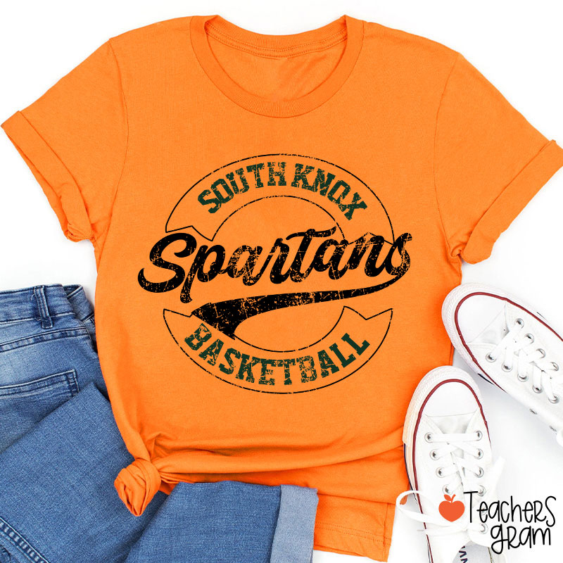 Personalized Mascot And School Name Distressed Retro School Spirit Teacher T-Shirt