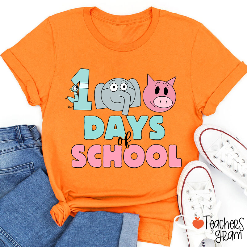 100 Days Of School Children's Books Teacher T-Shirt