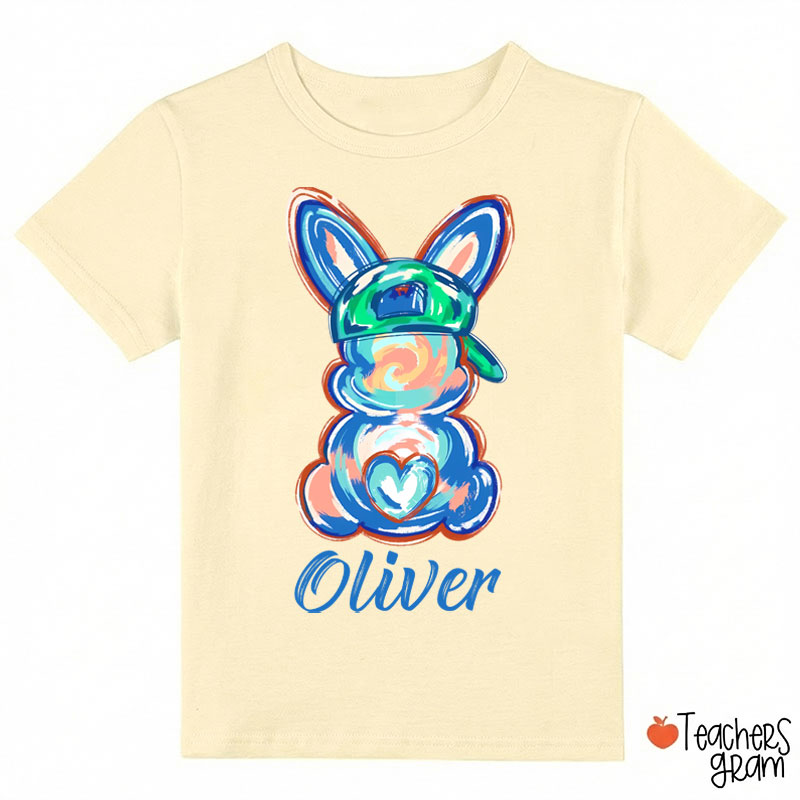 Personalized Name Watercolor Bunny Easter Class T-Shirt