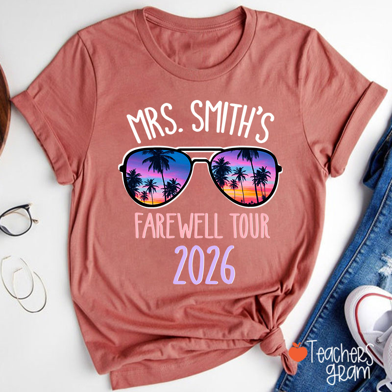 Personalized Name And Year Farewell Tour Retirement Teacher T-Shirt