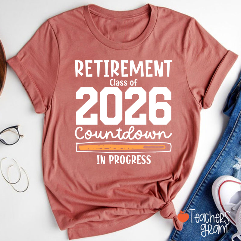 Personalized Year Retirement Countdown In Progress Teacher T-Shirt