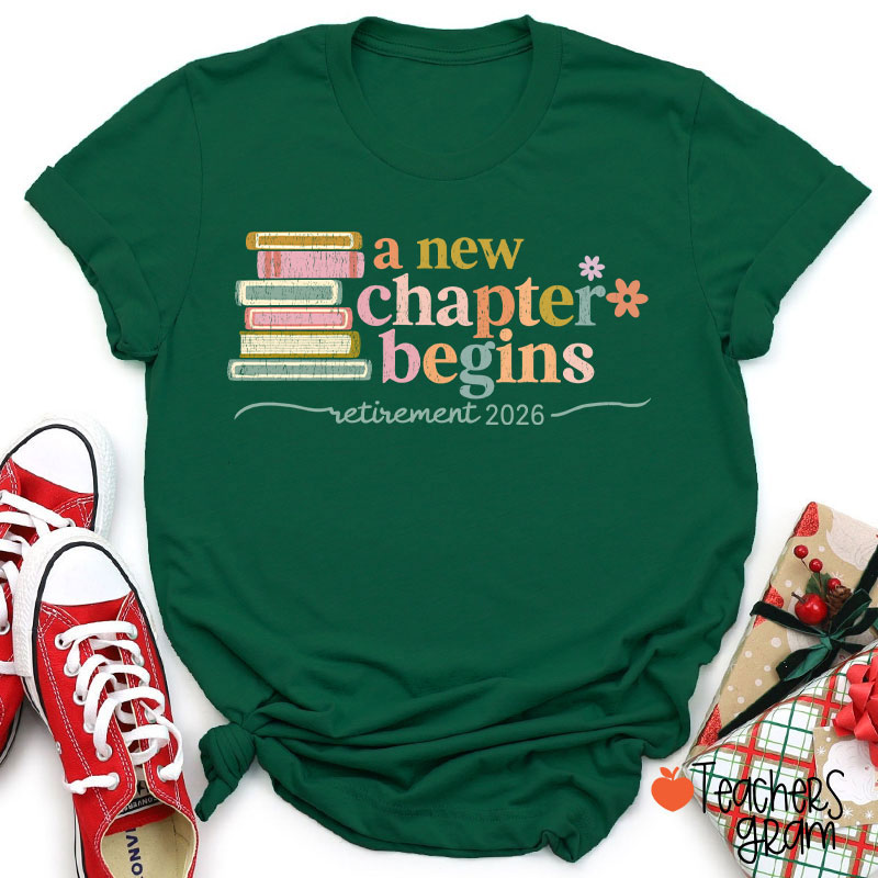 Personalized A New Chapter Begins Retirement Teacher T-Shirt