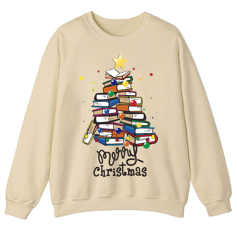 Merry Christmas Books Teacher Sweatshirt