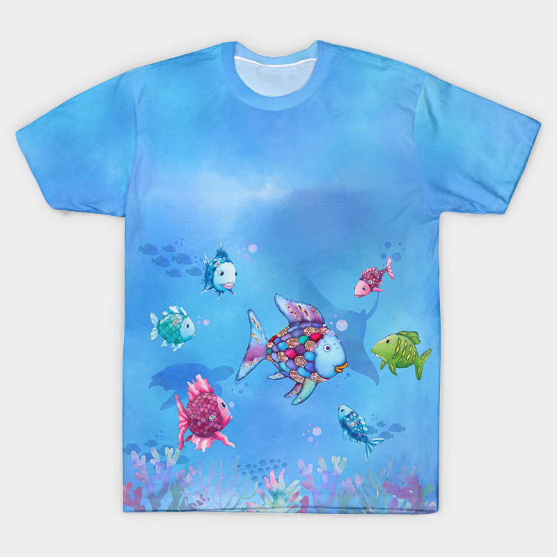 Rainbow Fish Teacher Printed T-Shirt