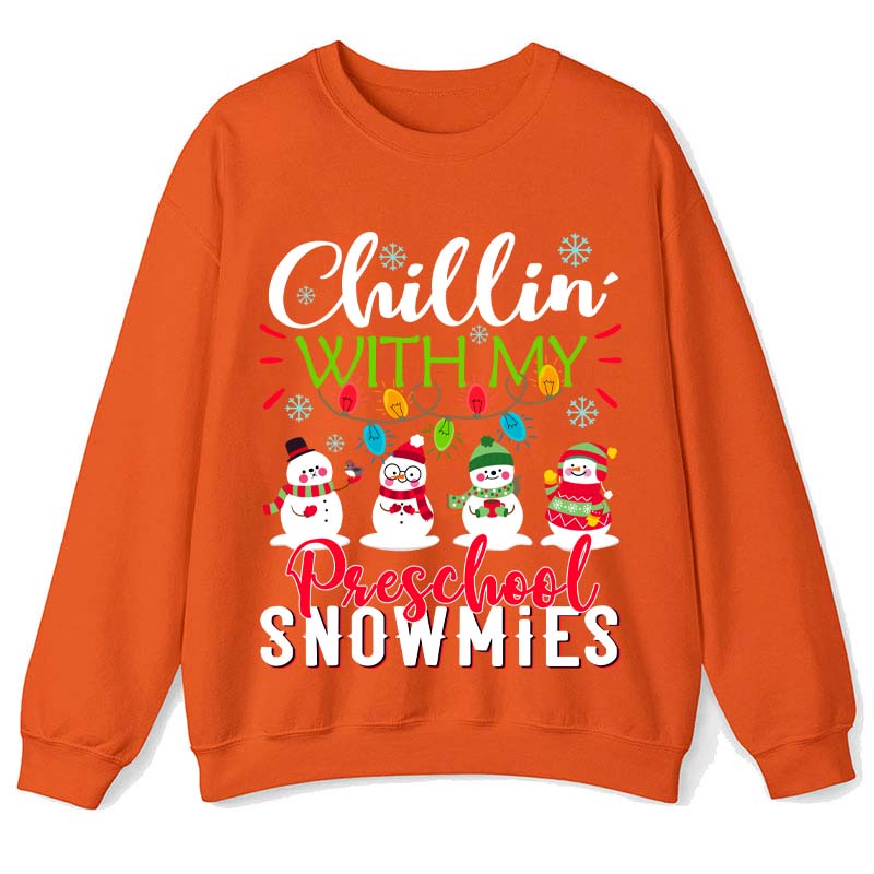 Personalized Chillin With My Snowmies Teacher Sweatshirt