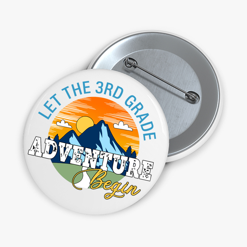 Personalized Let The Adventure Begin Teacher Pinback Button