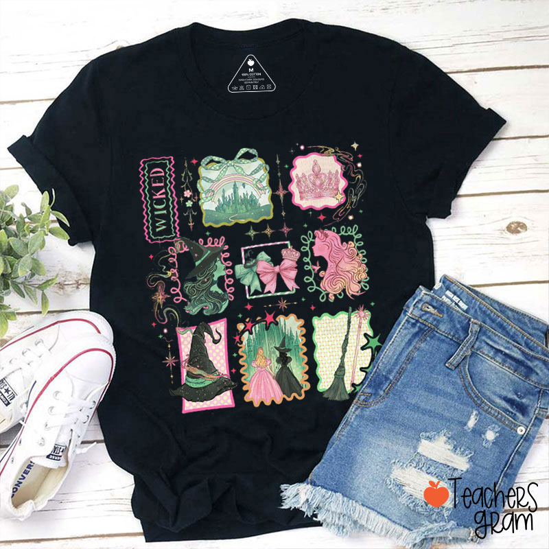 Retro Wicked Stamps Teacher T-Shirt