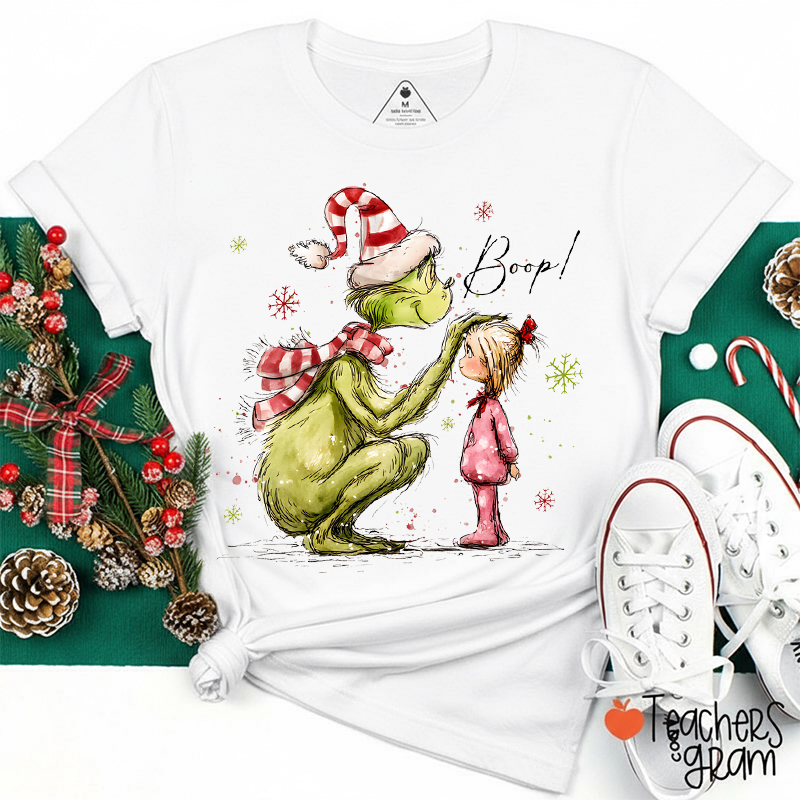 Boop Christmas Characters Mean Guy Teacher T-Shirt