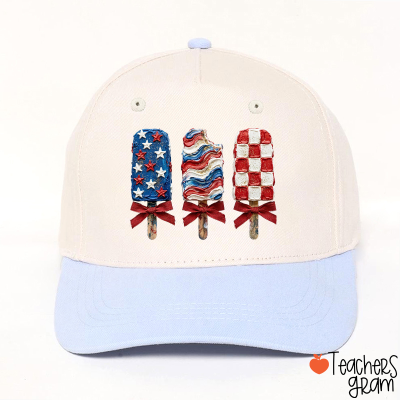 Patriotic Popsicle Teacher Baseball Cap