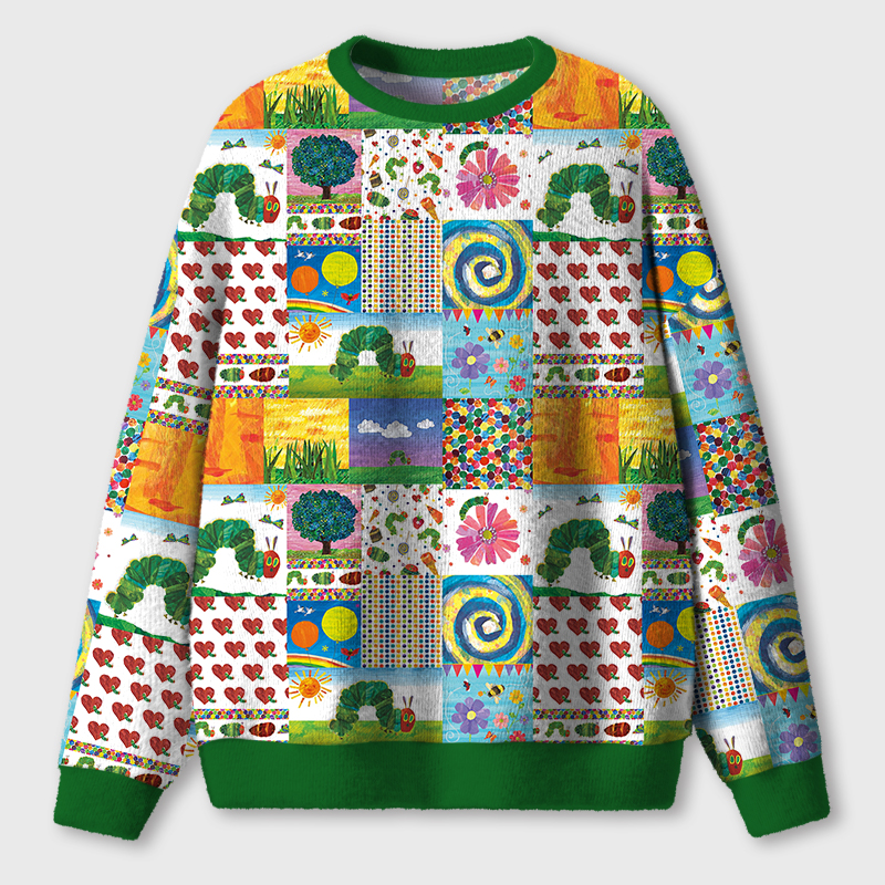 Garden Trip With Caterpillars Teacher Ugly Fluffy Christmas Sweater
