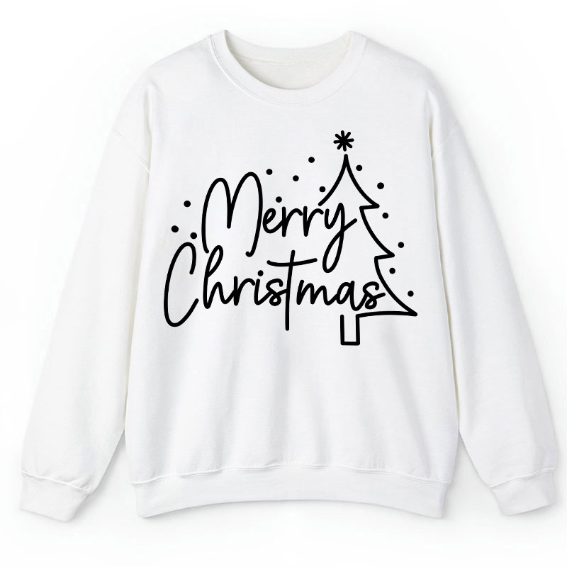 Merry Christmas Simple Christmas Teacher Sweatshirt