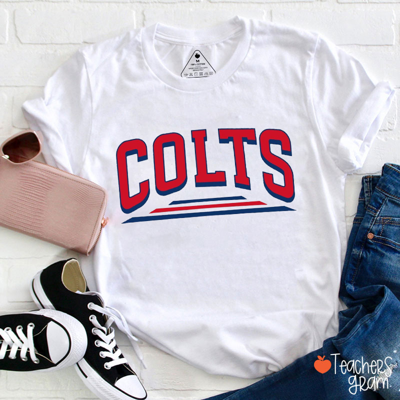 Personalized Mascot Simple Varsity Letter Graphic Teacher T-Shirt