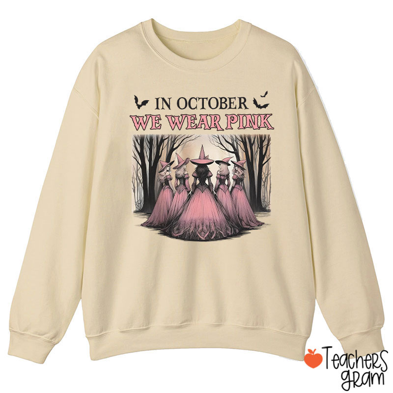 October Pink Witches Teacher Sweatshirt