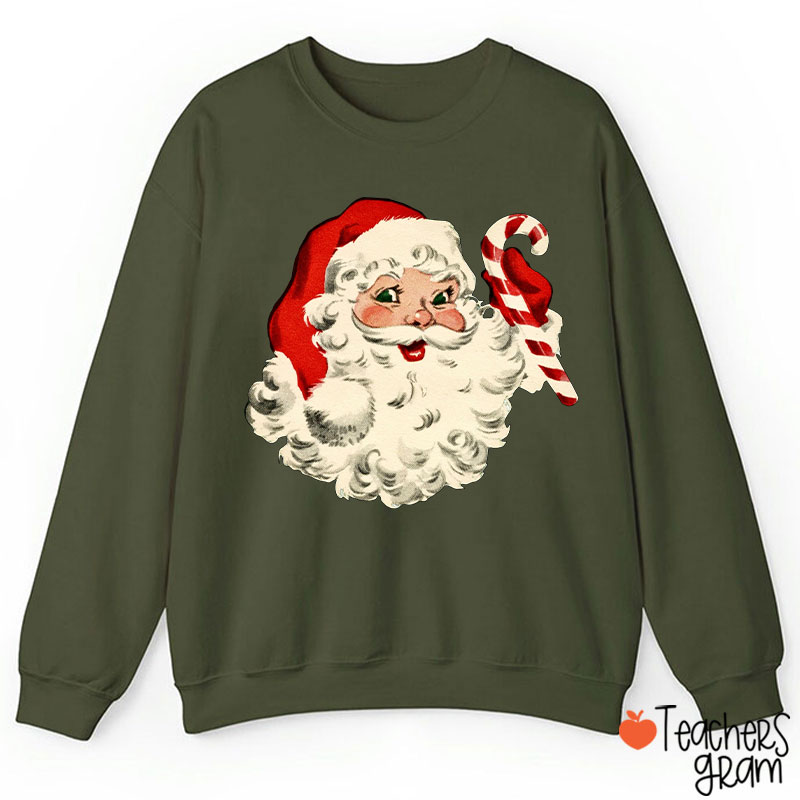 Retro Style Santa Claus Teacher Sweatshirt