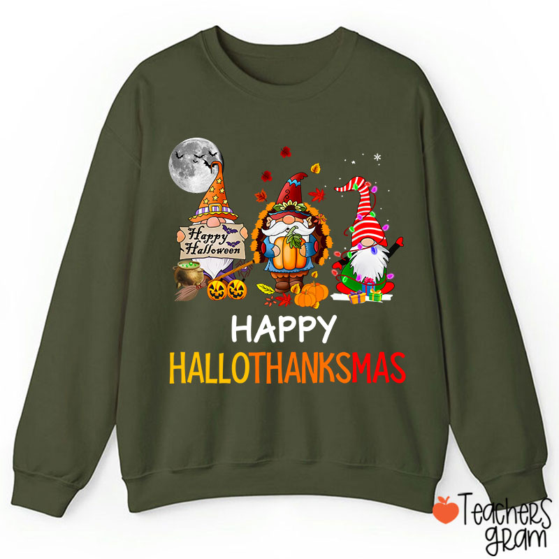 Happy Hallothanksmas Teacher Sweatshirt