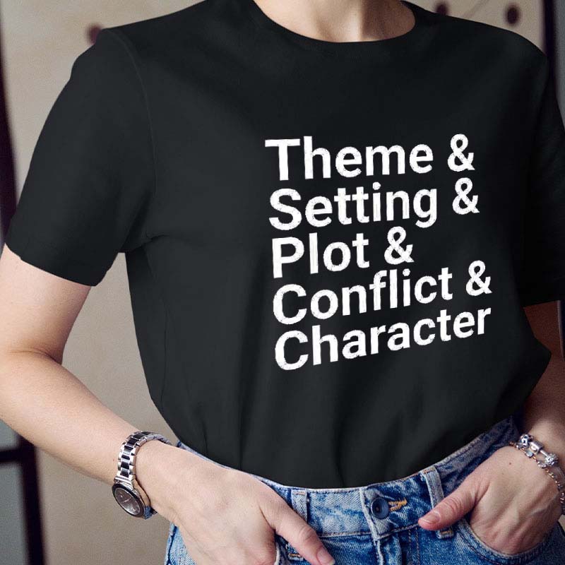 Theme Setting Plot Conflict Teacher T-Shirt