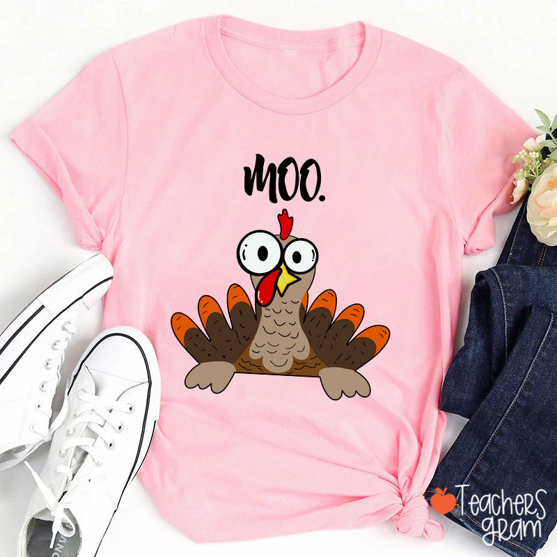 Rooster Crows Thanksgiving Teacher T-Shirt
