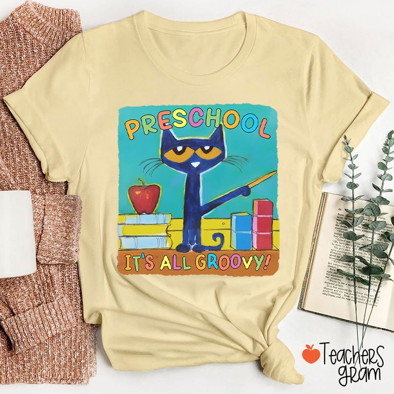 Personalized Grade It's All Groovy Teacher T-Shirt