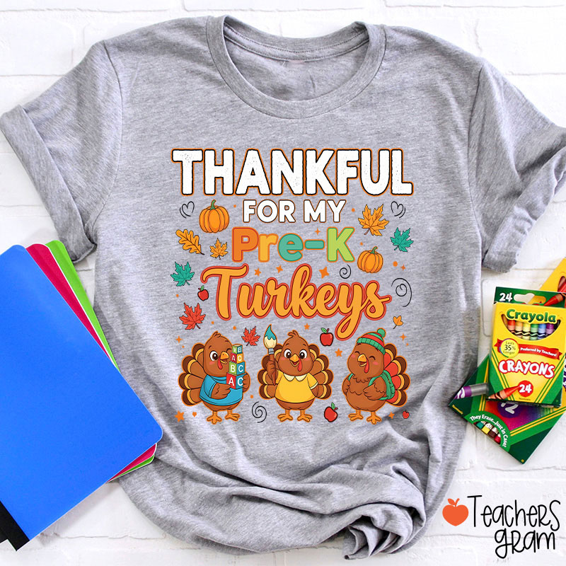 Personalized Grade Thankful For My Turkeys Teacher T-Shirt