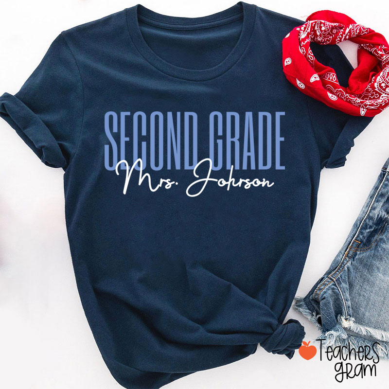 Personalized Grade And Name Back To School Teacher T-Shirt