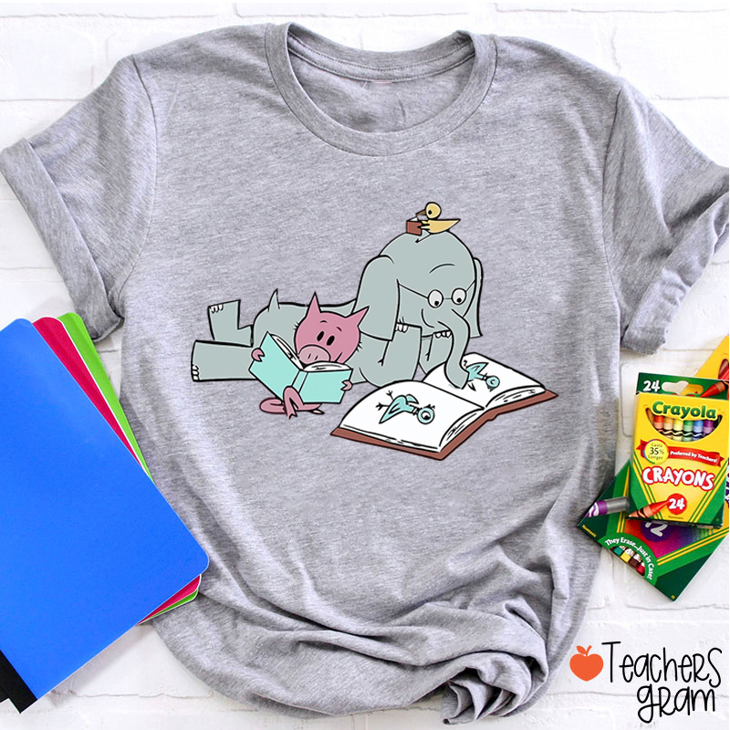 The Elephant And The Little Pig Read Together Teacher T-Shirt