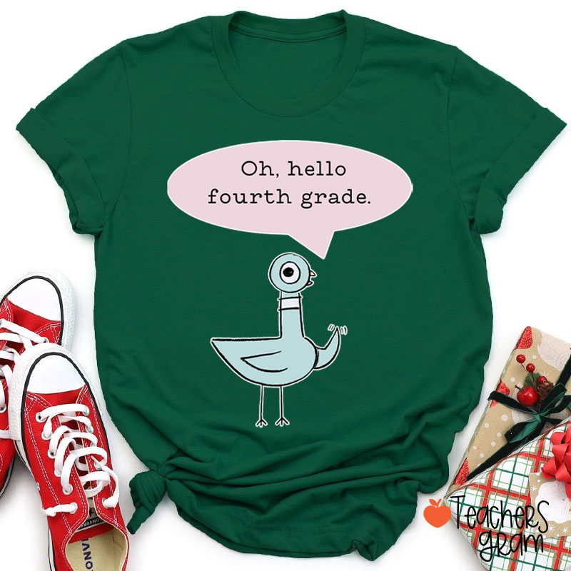 Personalized Grade Hello First Day Teacher Teacher T-Shirt