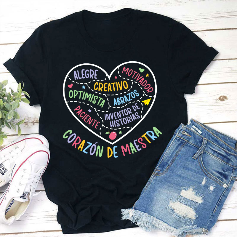 Corazon Maestra De Español Spanish Teacher T-Shirt