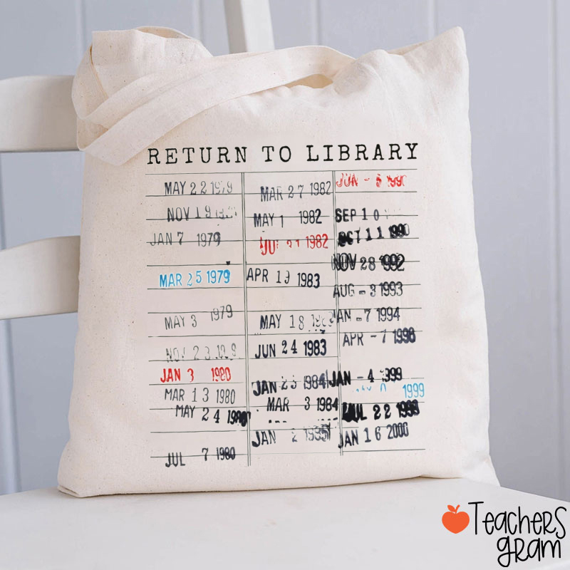 Return To Library Teacher Tote Bag