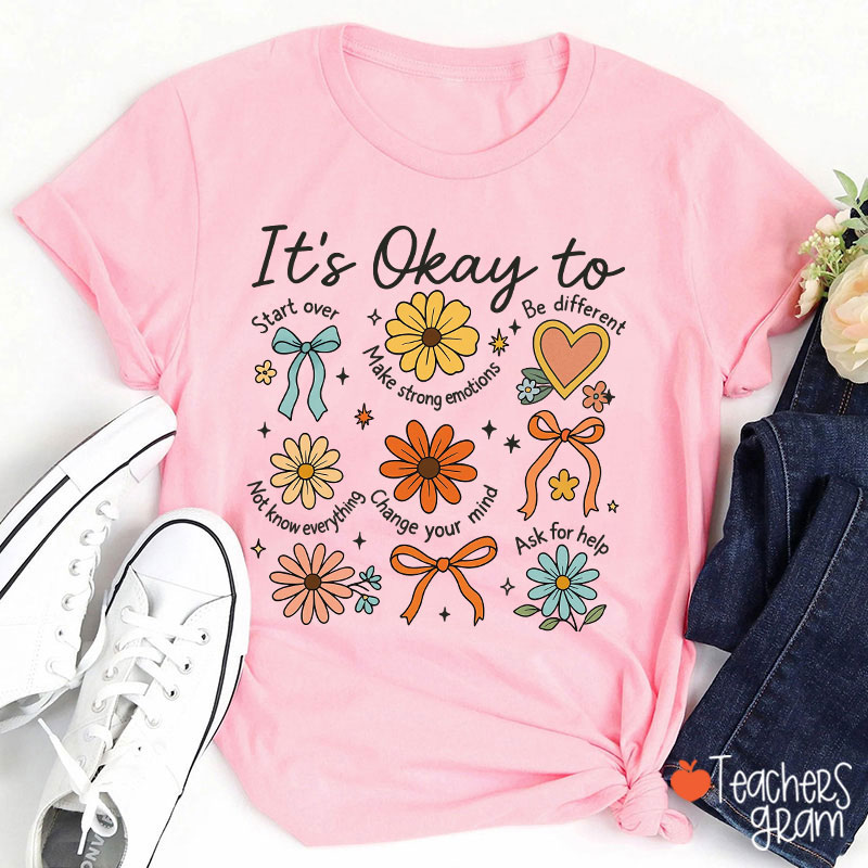 Retro Daisy It's Okay To Teacher T-Shirt