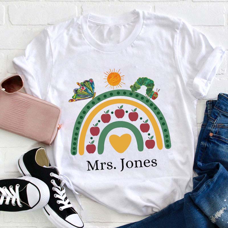 Personalized A Caterpillar Transforms Into A Butterfly Teacher T-Shirt