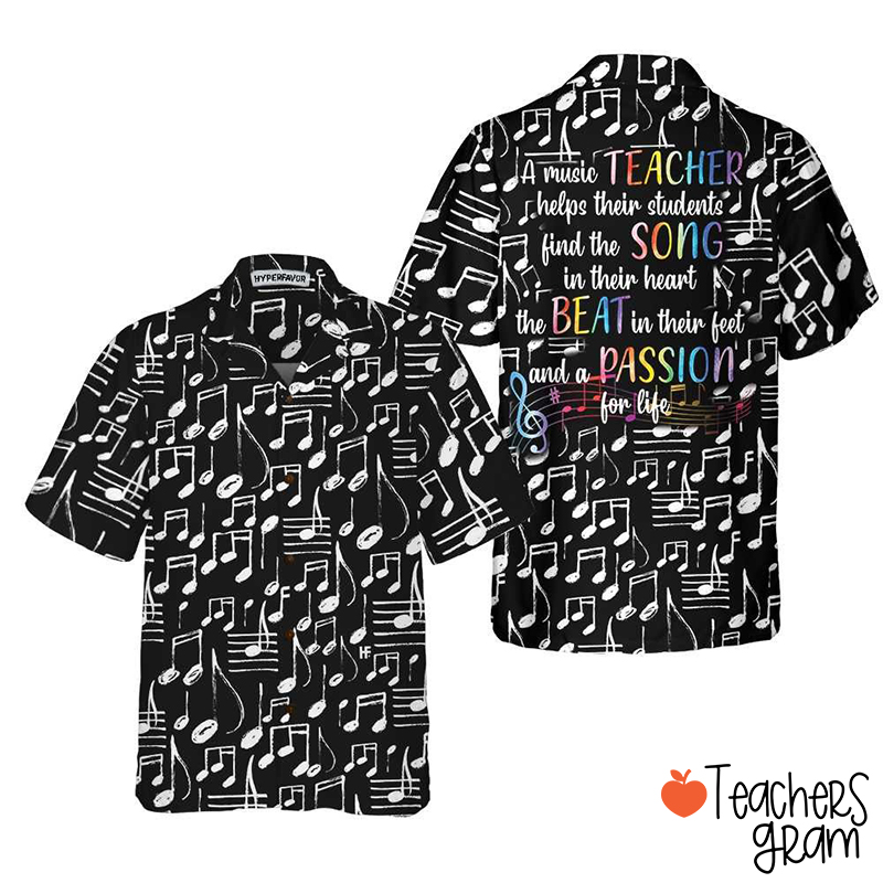 A Music Teacher Helps Their Students Find Teacher Short Sleeve Shirt