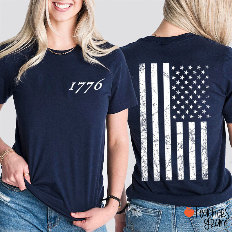 American History 1776 Independence Teacher Two Sided T-Shirt