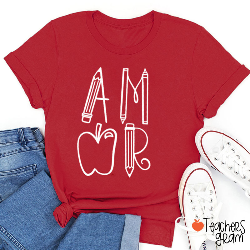 Amor Pencil Spanish Teacher T-Shirt