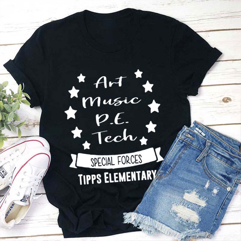 Art Music PE Tech Special Forces Teacher T-Shirt