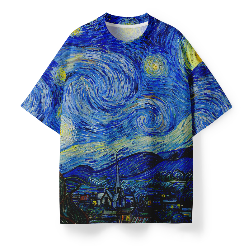 Art Moonlight Night Teacher Eco Oversized Graphic T-Shirt