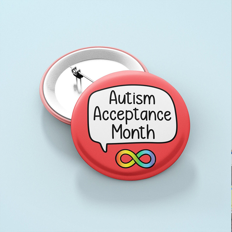 Autism Acceptance Month Teacher Pinback Button