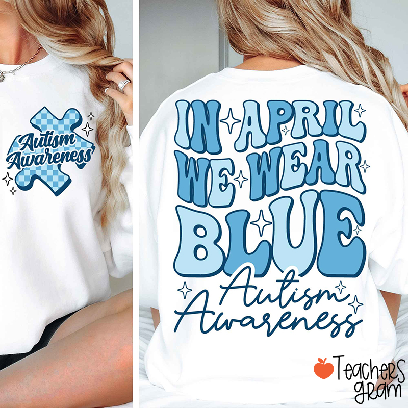 Autism Awareness Puzzle Teacher Two Sided T-Shirt